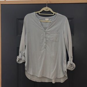 Merona Grey/Blue Top with Pocket Size XL